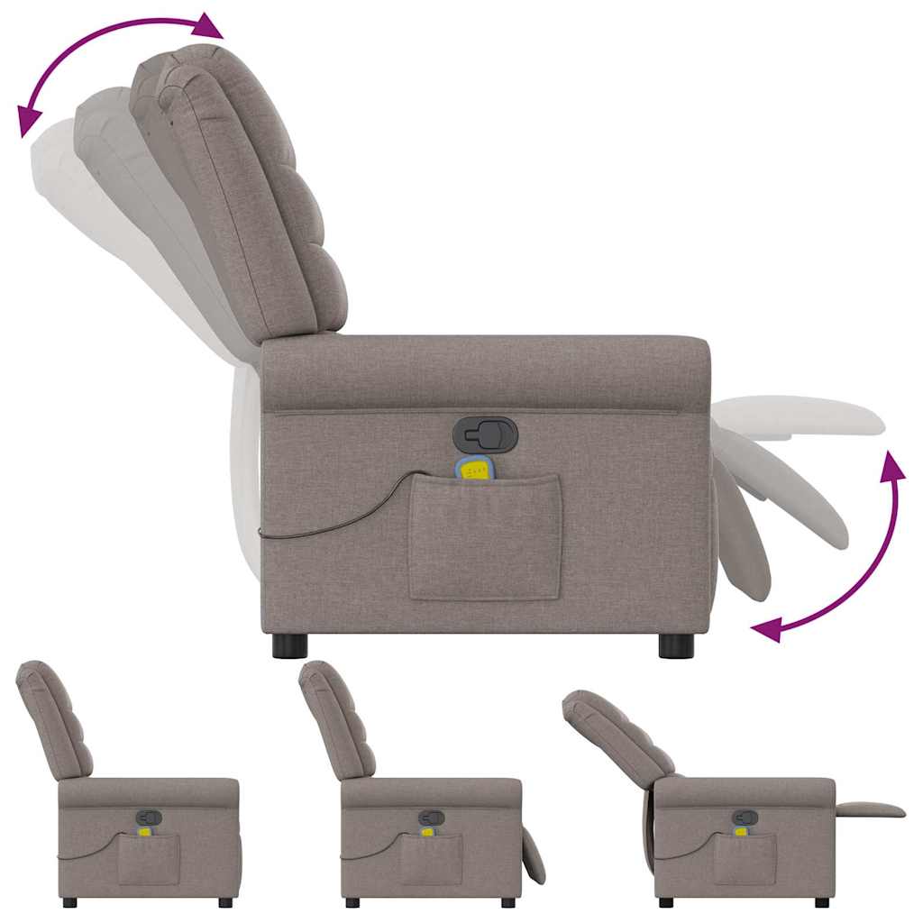 Massagesessel Taupe Stoff