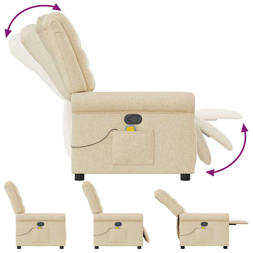 Massagesessel Creme Stoff