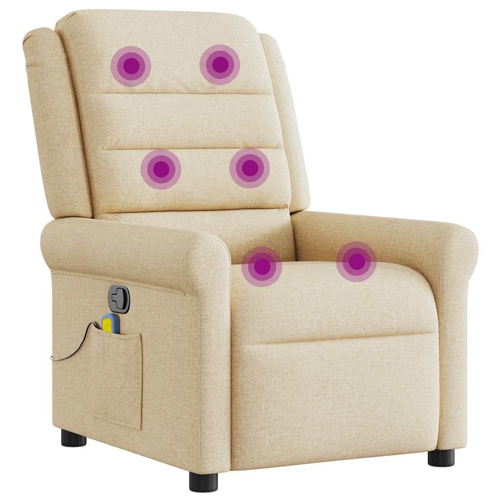 Massagesessel Creme Stoff