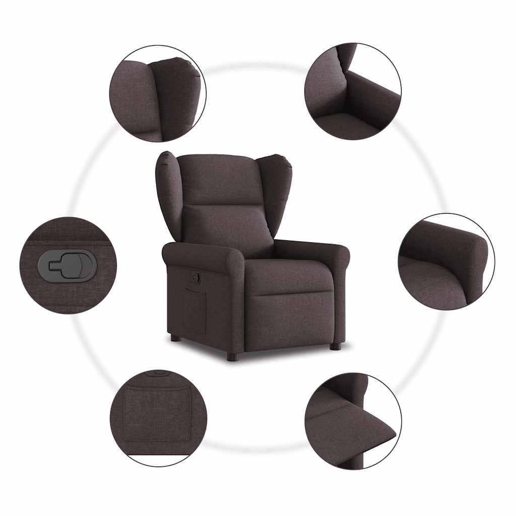 Relaxsessel Dunkelbraun Stoff