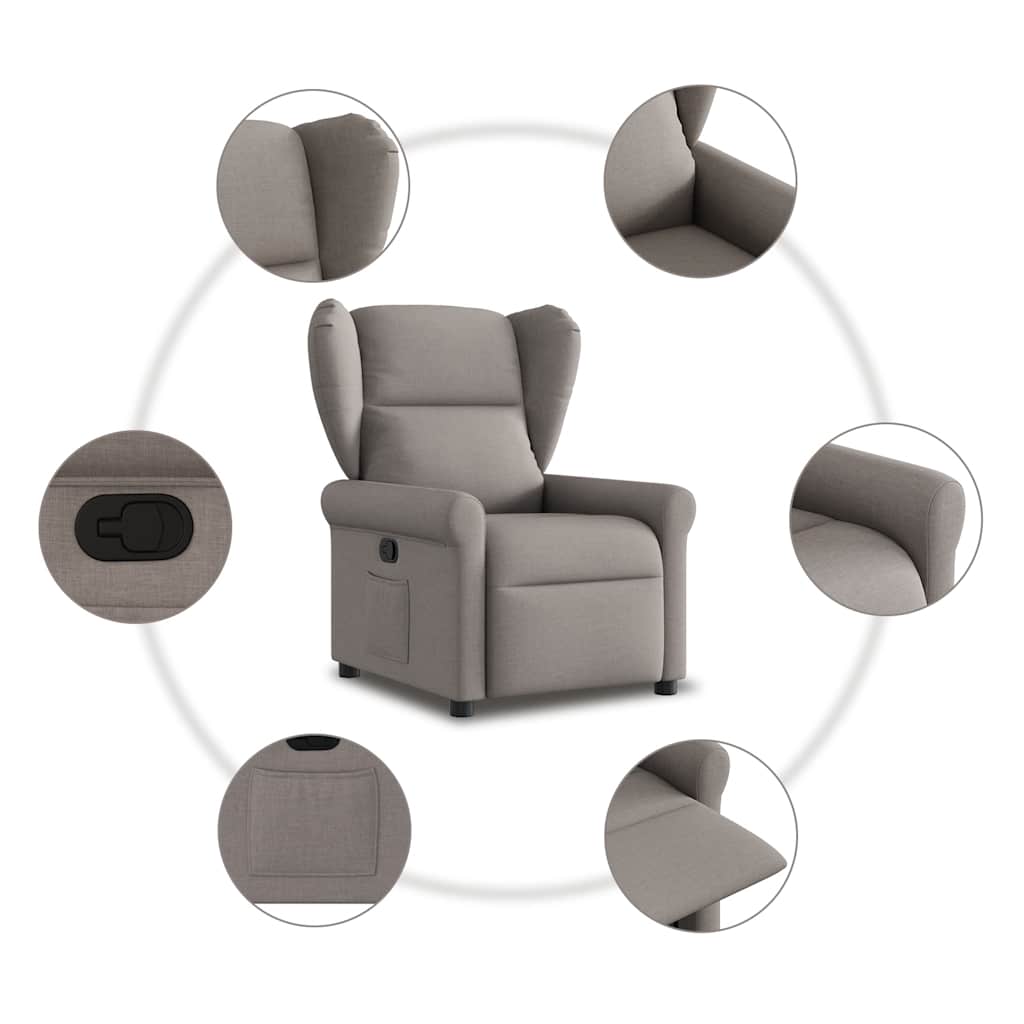 Relaxsessel Taupe Stoff