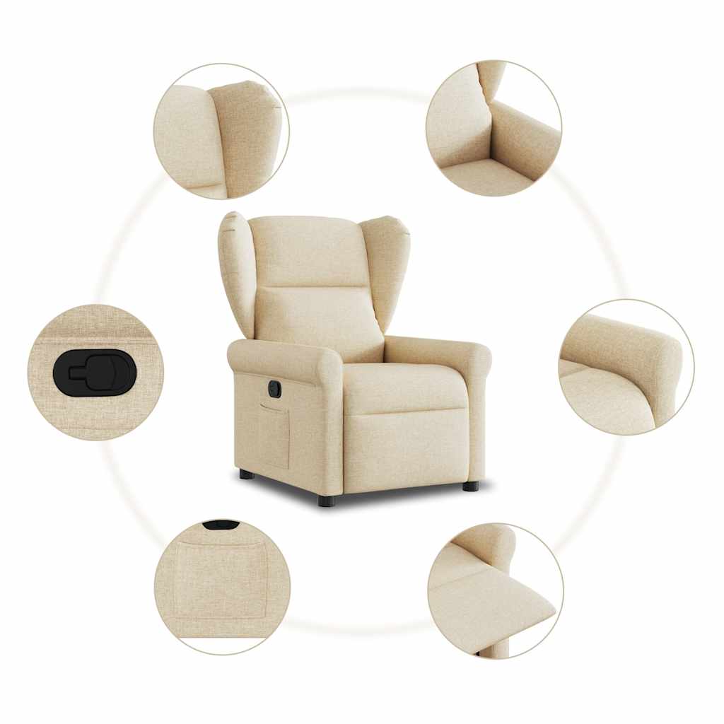 Relaxsessel Creme Stoff