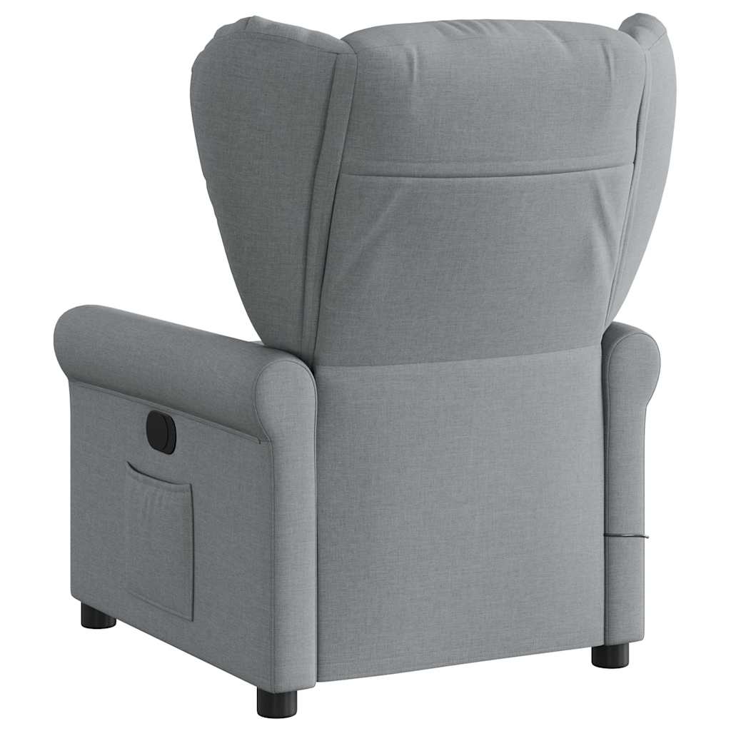 Massagesessel Hellgrau Stoff