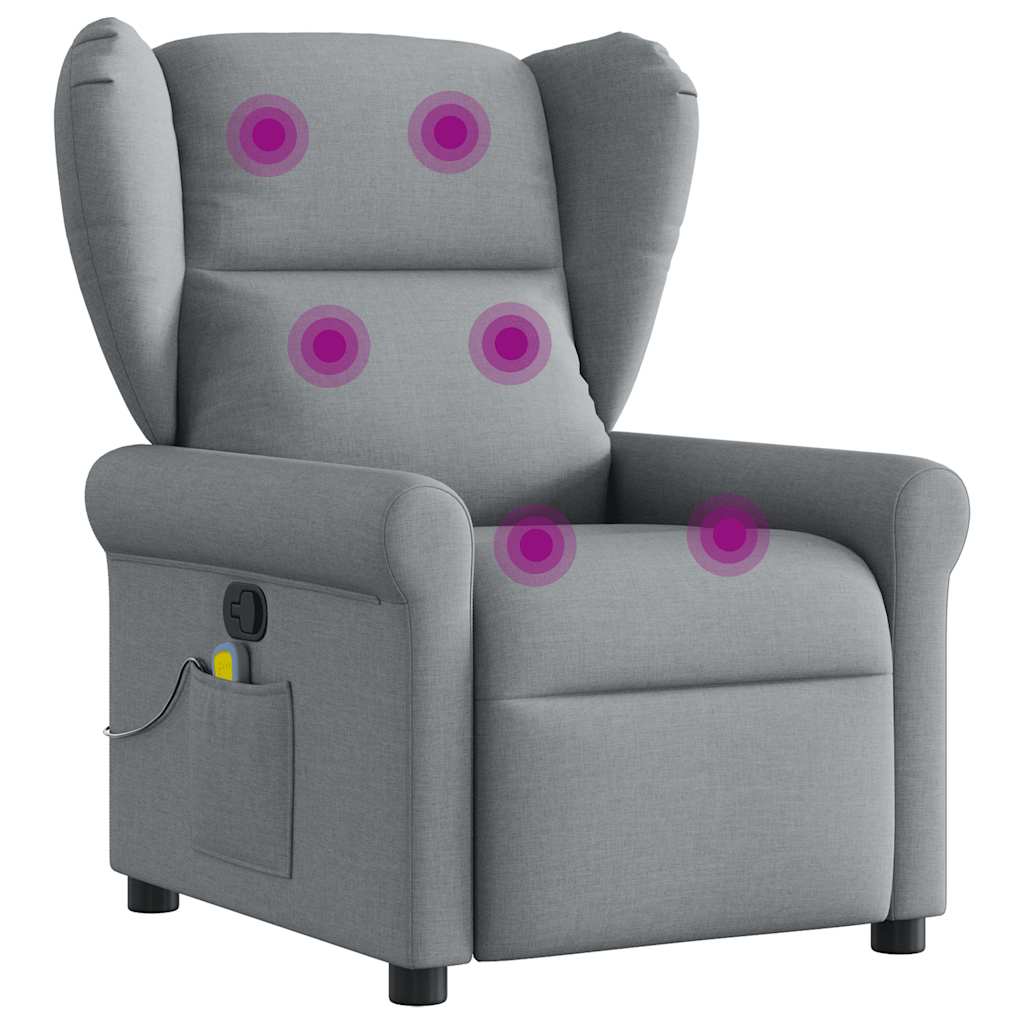 Massagesessel Hellgrau Stoff