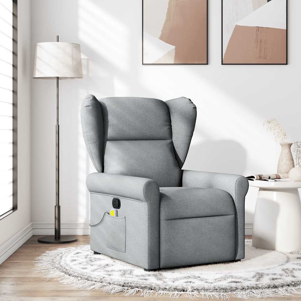 Massagesessel Hellgrau Stoff