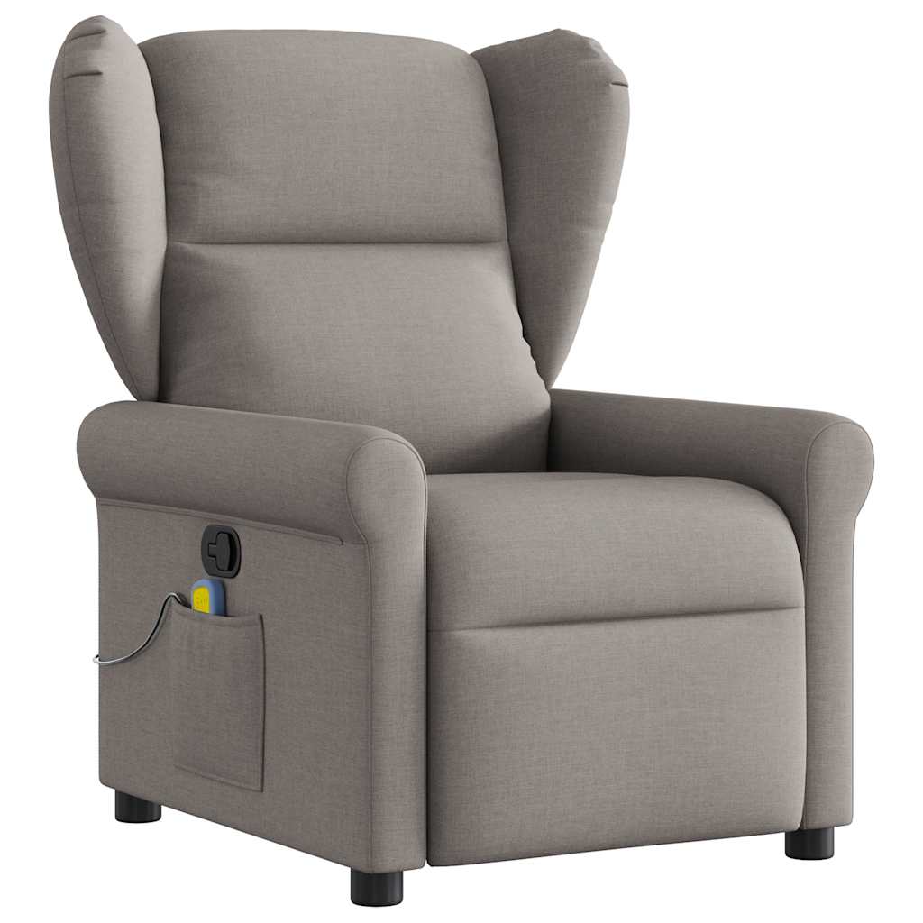 Massagesessel Taupe Stoff