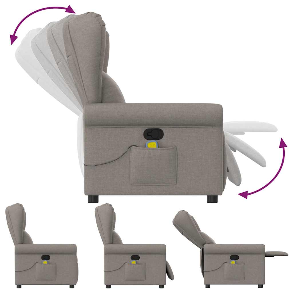 Massagesessel Taupe Stoff