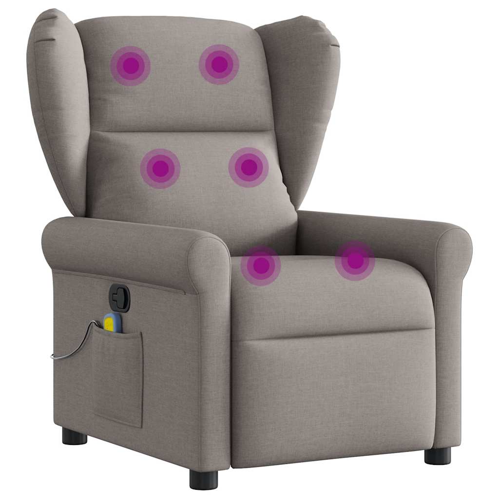 Massagesessel Taupe Stoff