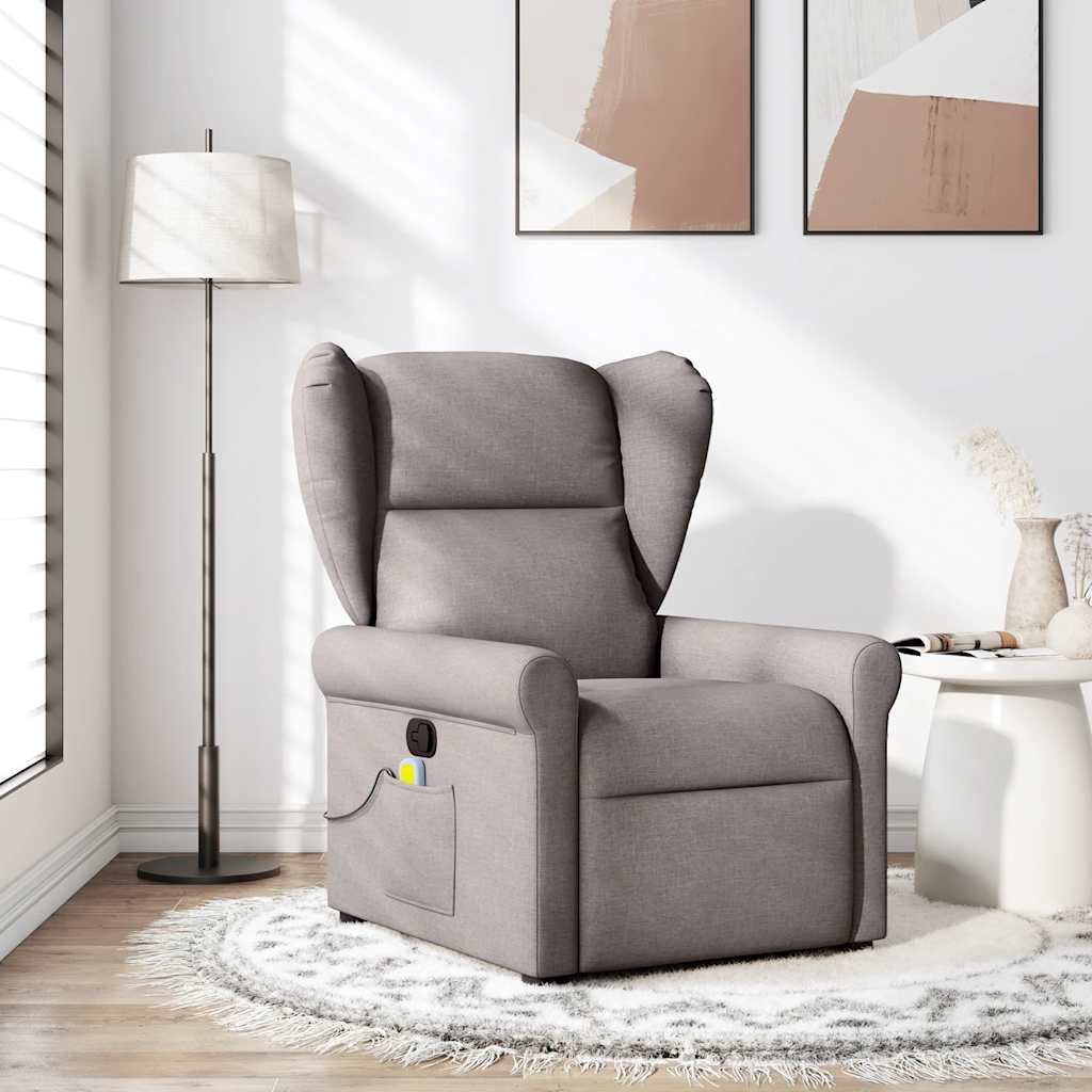 Massagesessel Taupe Stoff