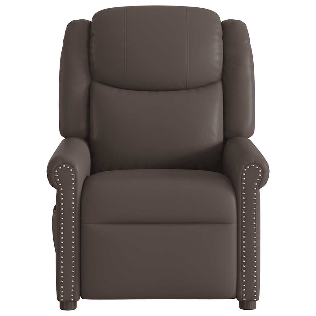 Massagesessel Braun Glänzendes Kunstleder