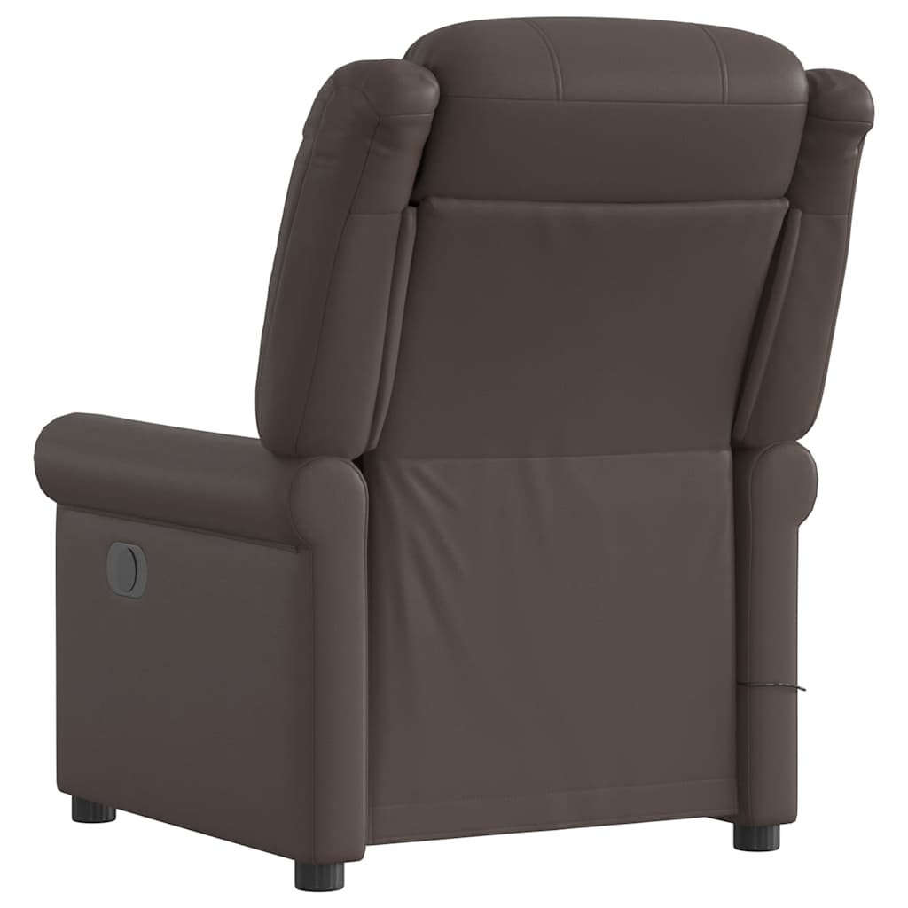 Massagesessel Braun Glänzendes Kunstleder