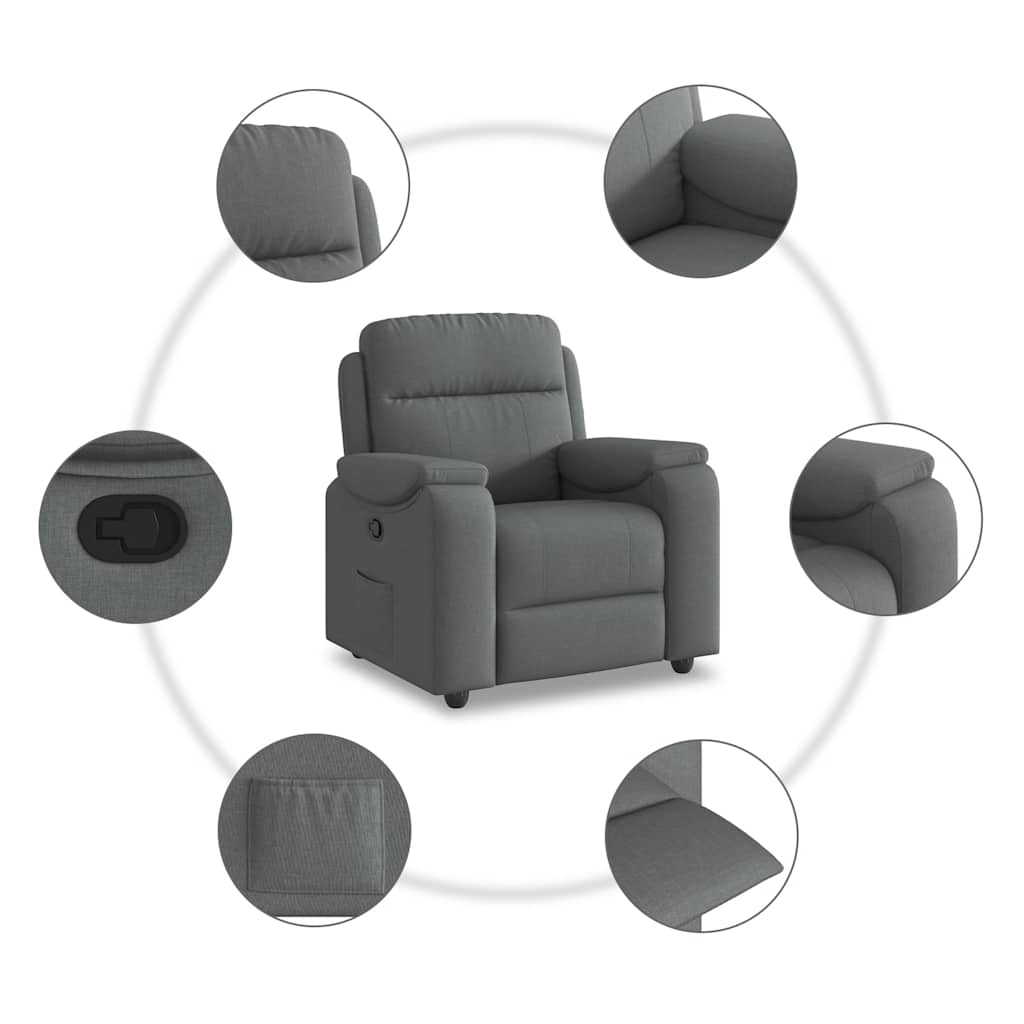Relaxsessel Dunkelgrau Stoff