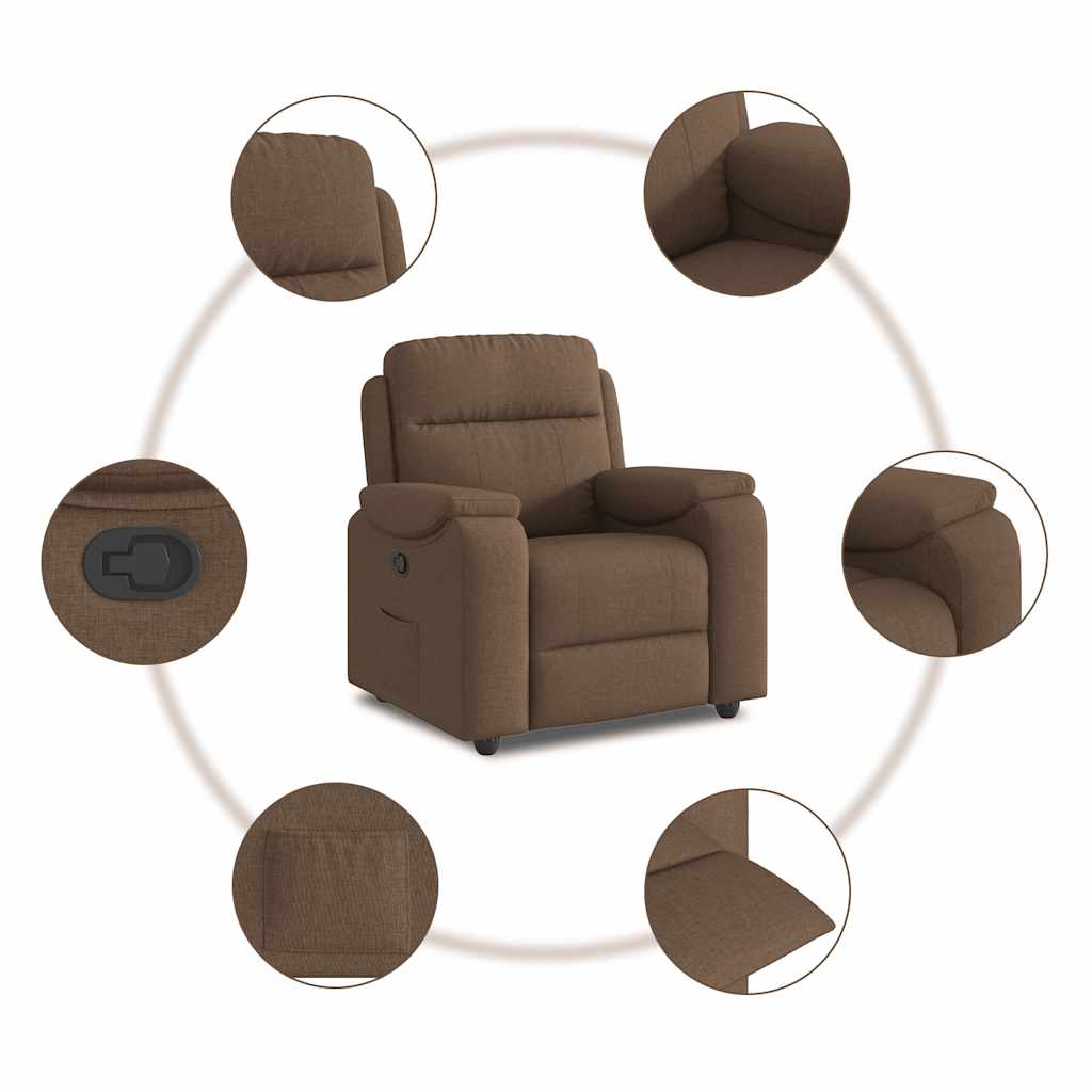 Relaxsessel Braun Stoff