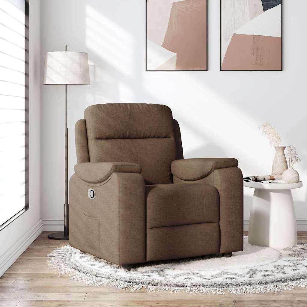 Relaxsessel Braun Stoff