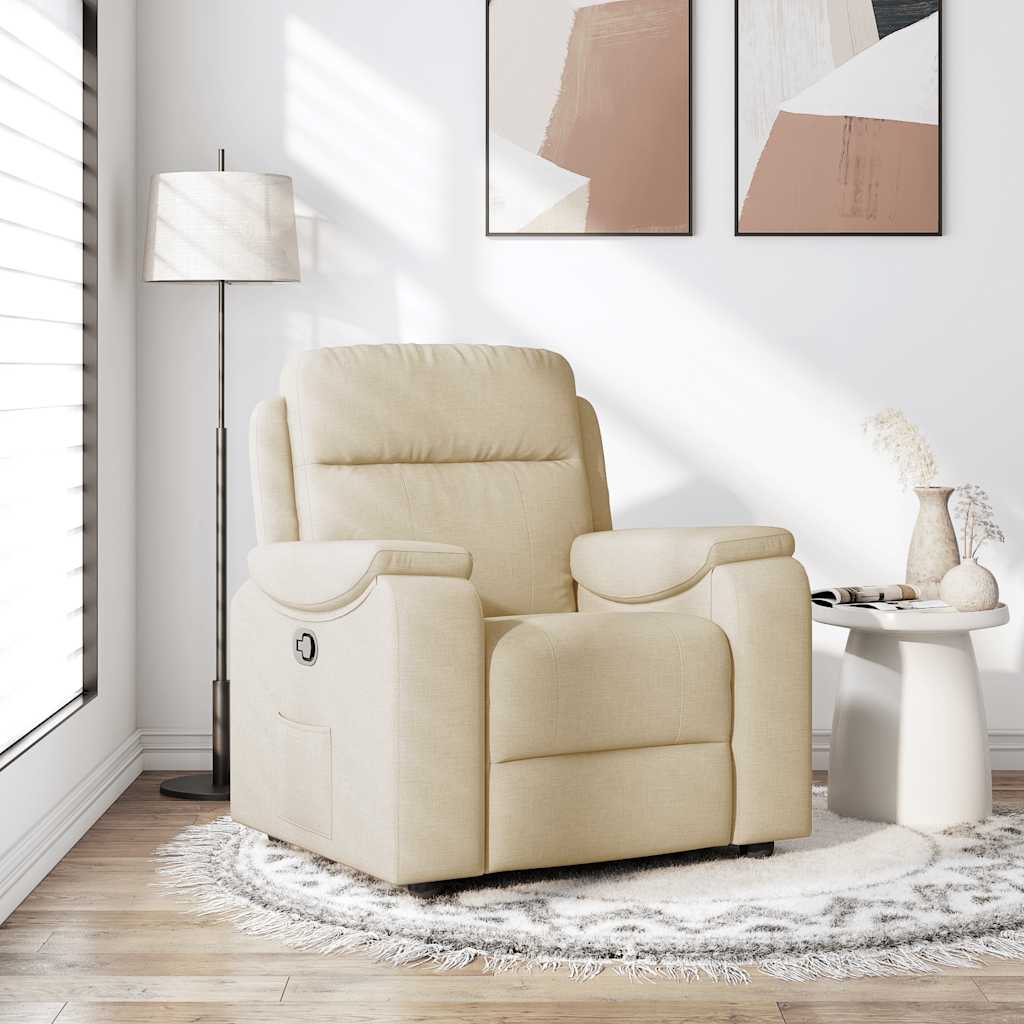 Relaxsessel Creme Stoff