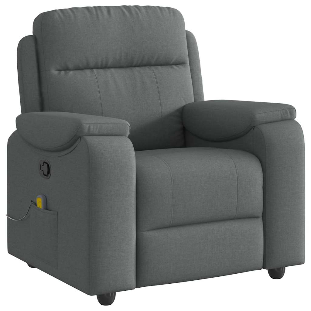 Massagesessel Dunkelgrau Stoff