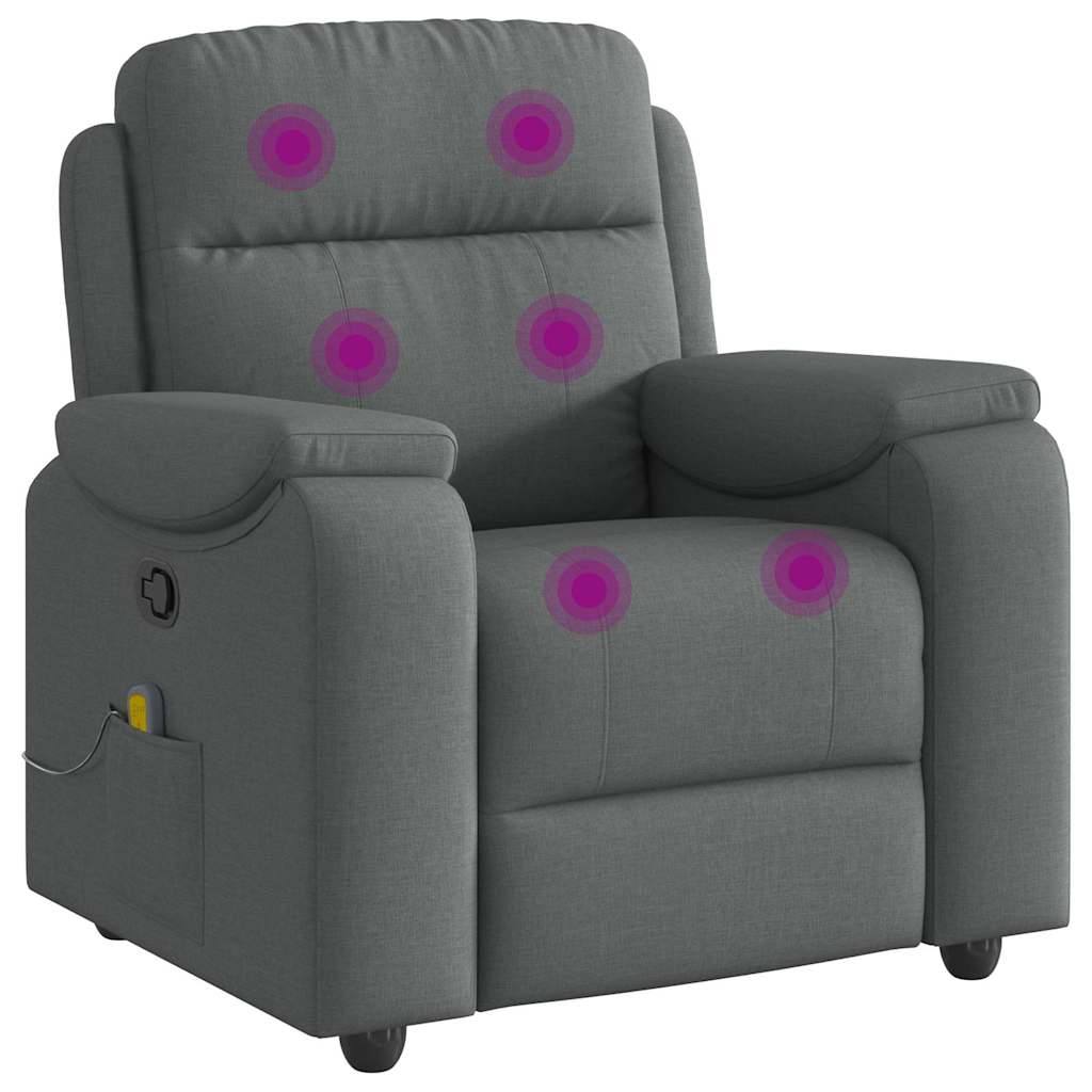 Massagesessel Dunkelgrau Stoff