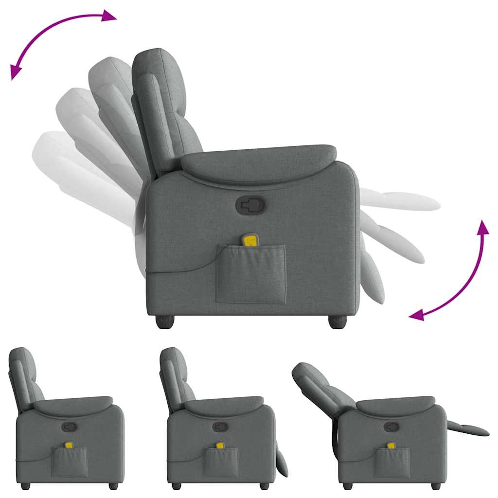Massagesessel Dunkelgrau Stoff