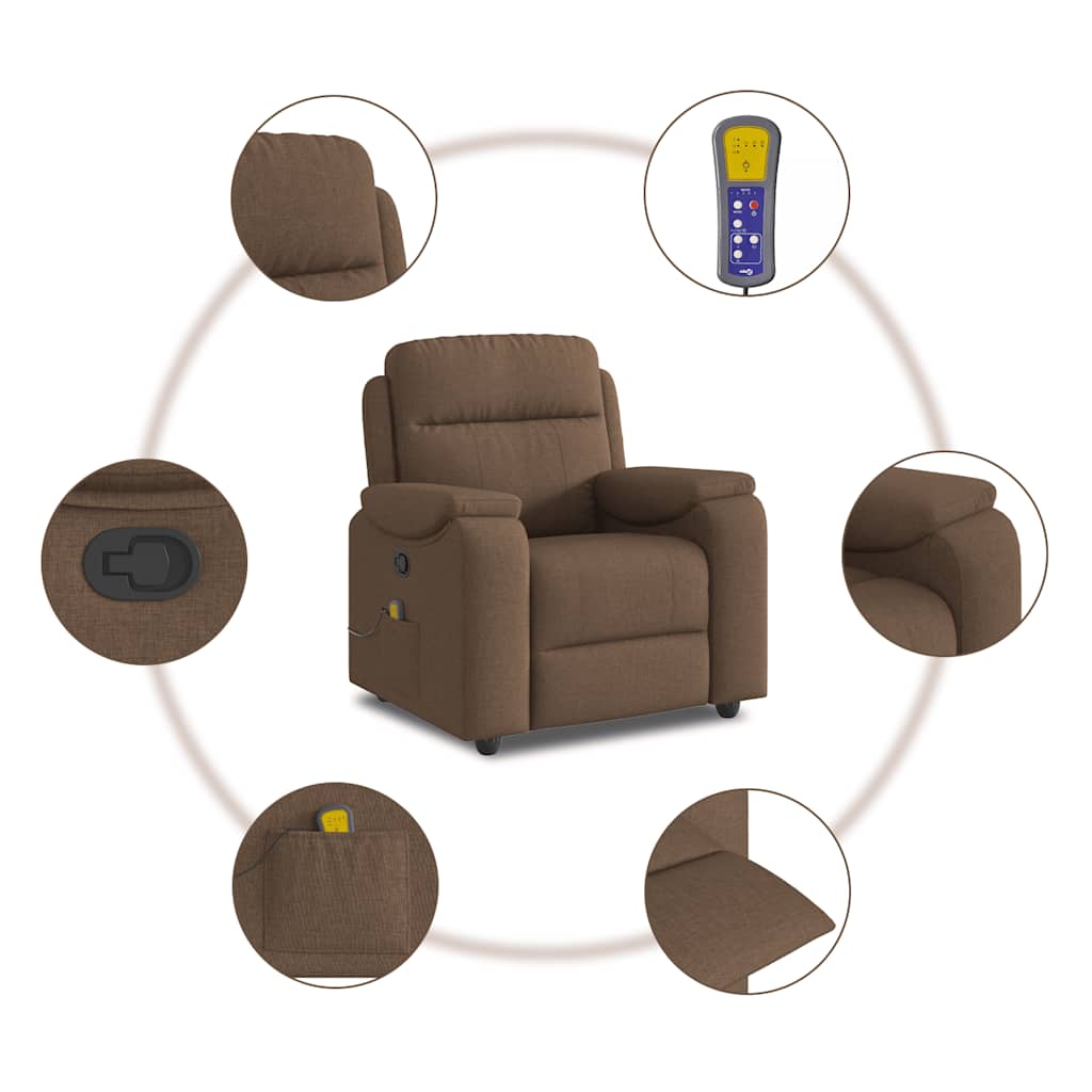 Massagesessel Braun Stoff