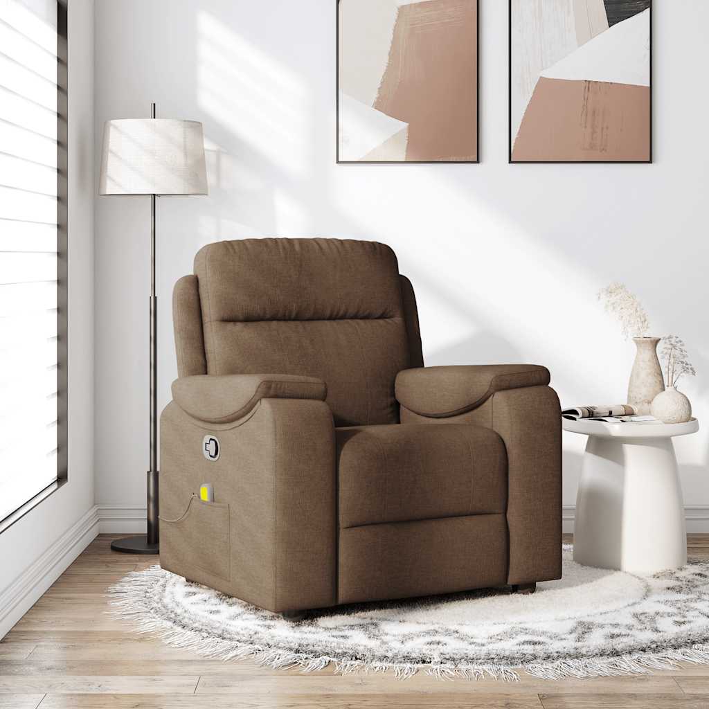 Massagesessel Braun Stoff