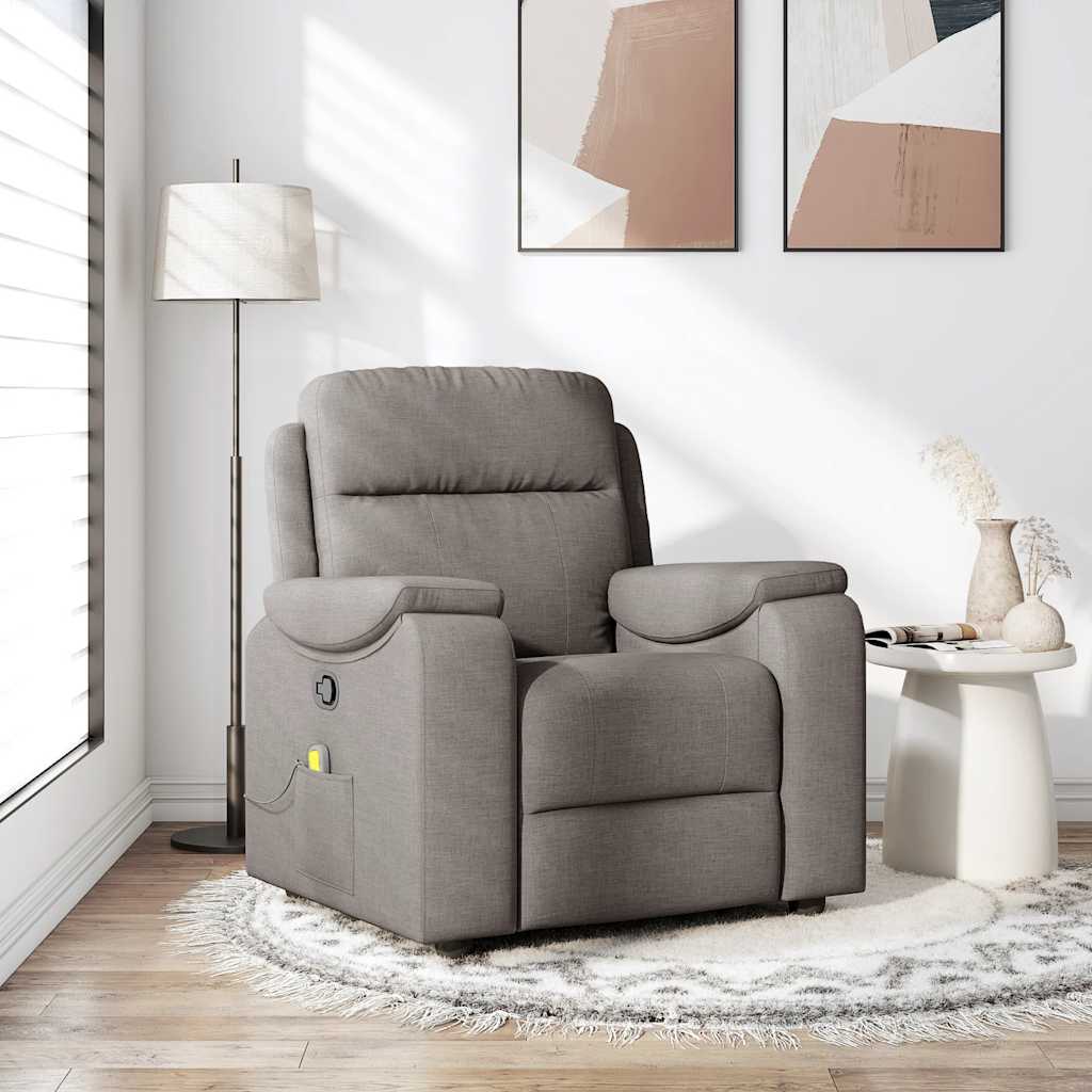 Massagesessel Taupe Stoff