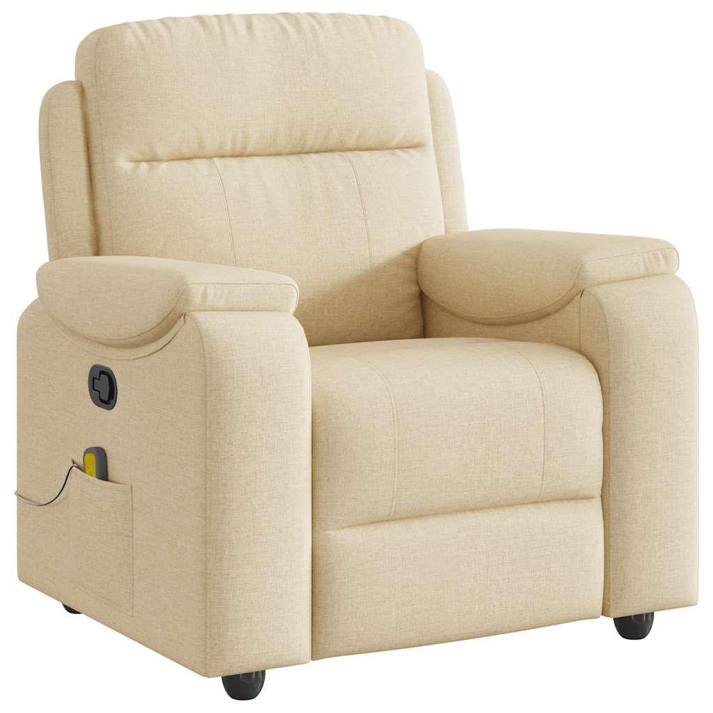 Massagesessel Creme Stoff
