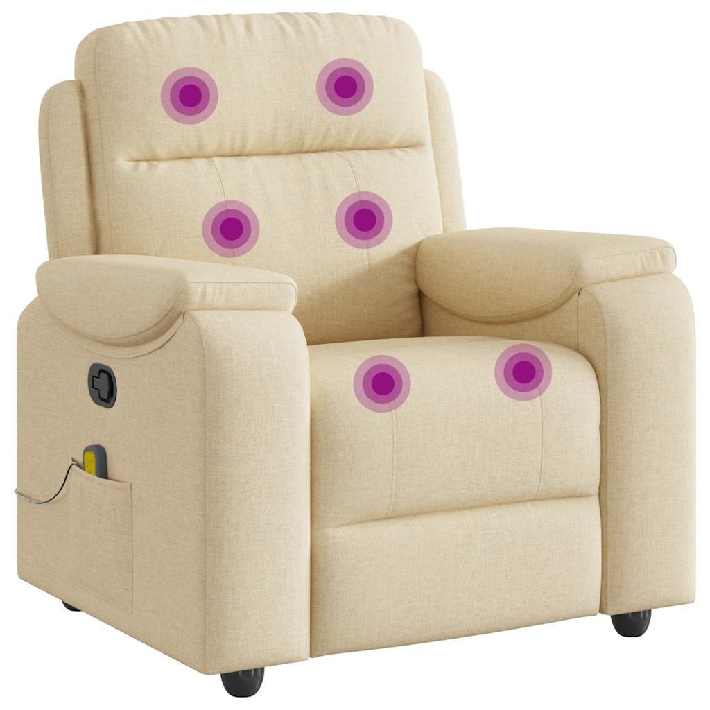 Massagesessel Creme Stoff
