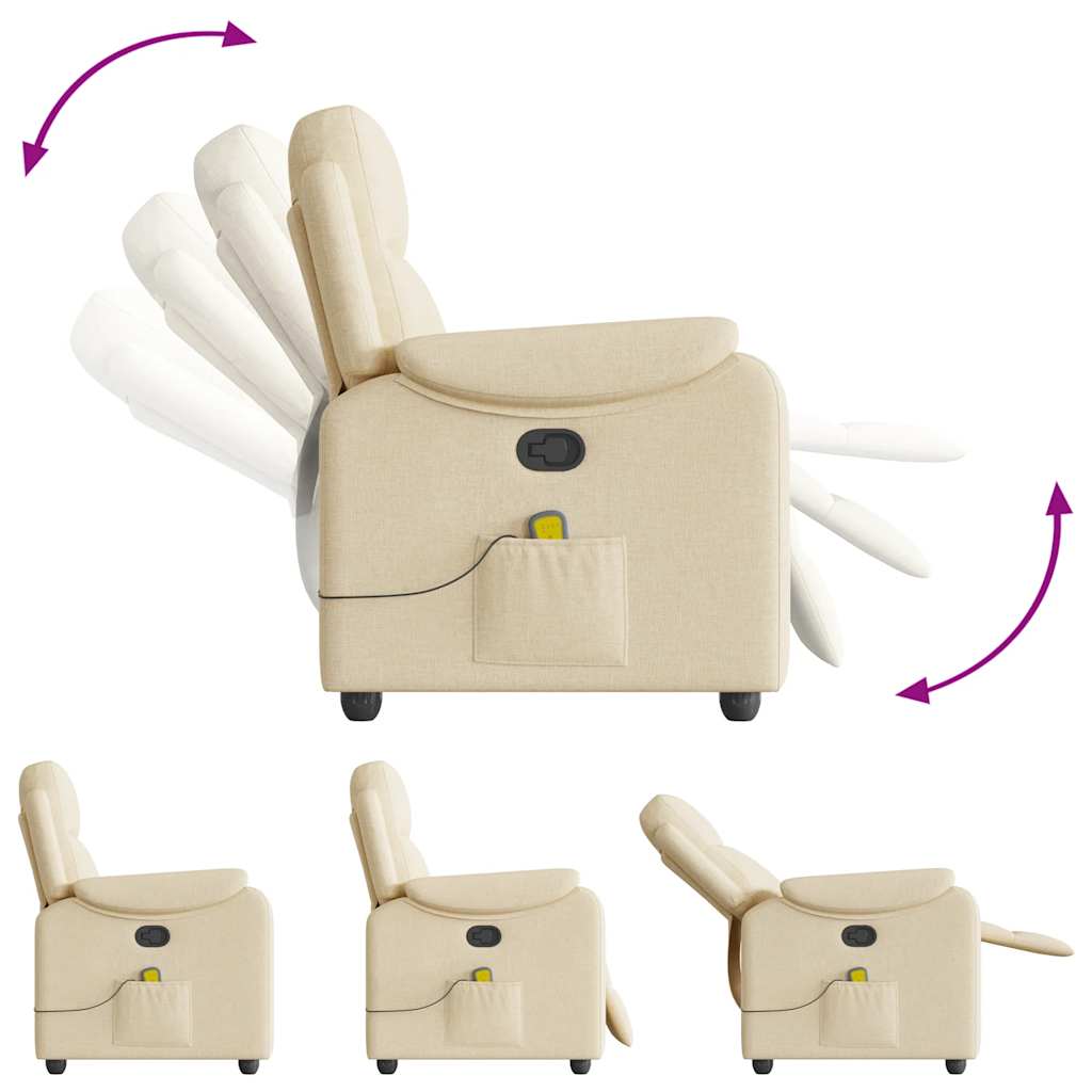 Massagesessel Creme Stoff