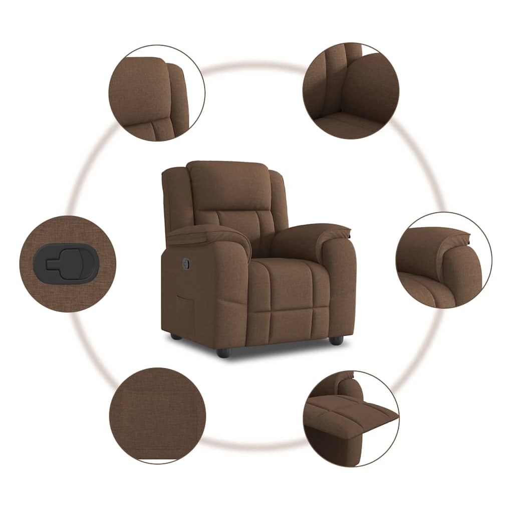 Relaxsessel Braun Stoff