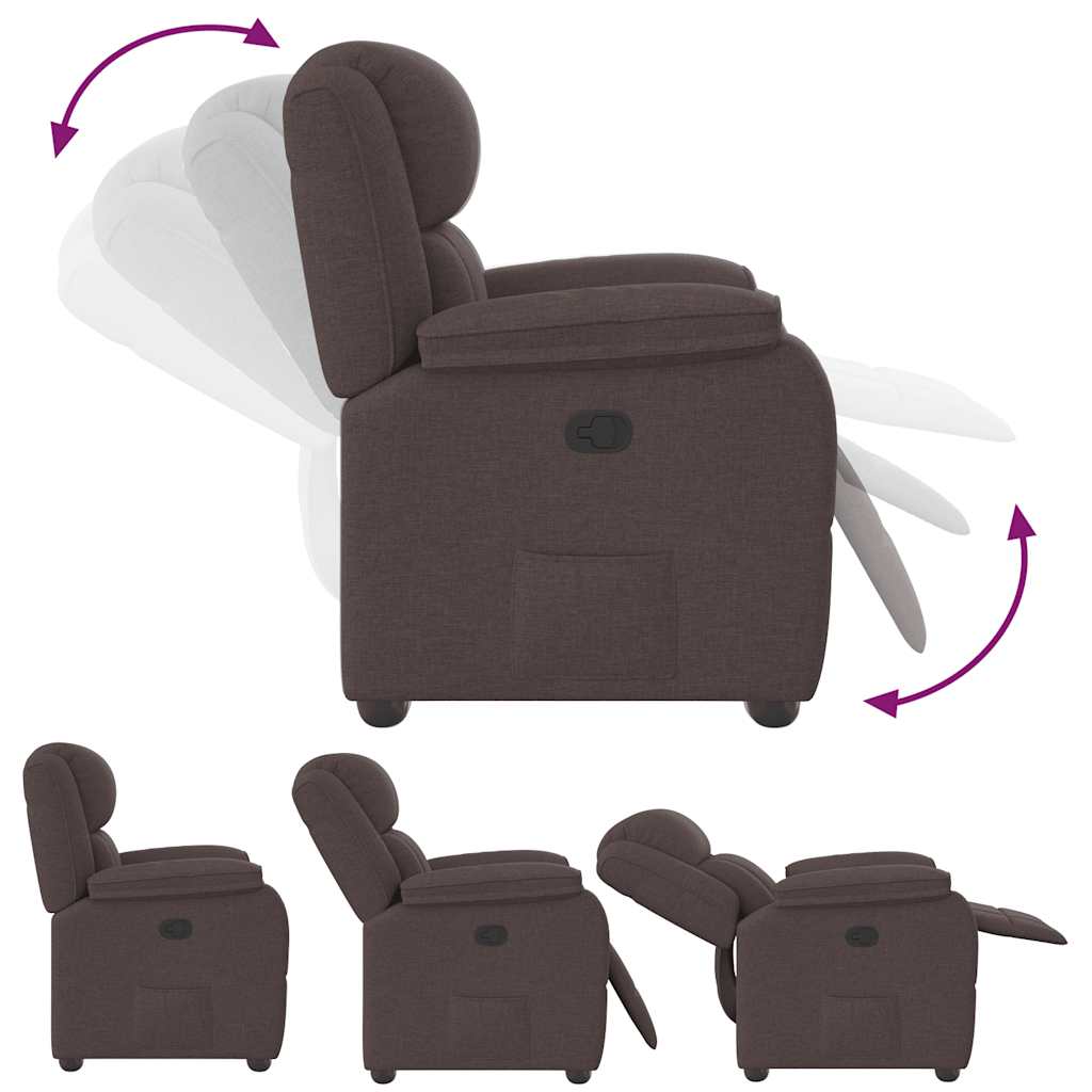 Relaxsessel Dunkelbraun Stoff