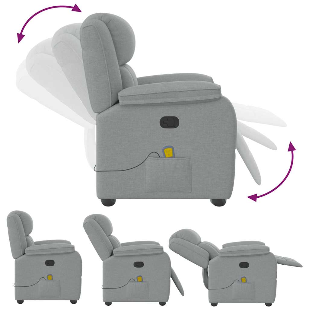 Massagesessel Hellgrau Stoff