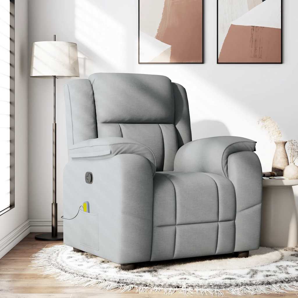 Massagesessel Hellgrau Stoff