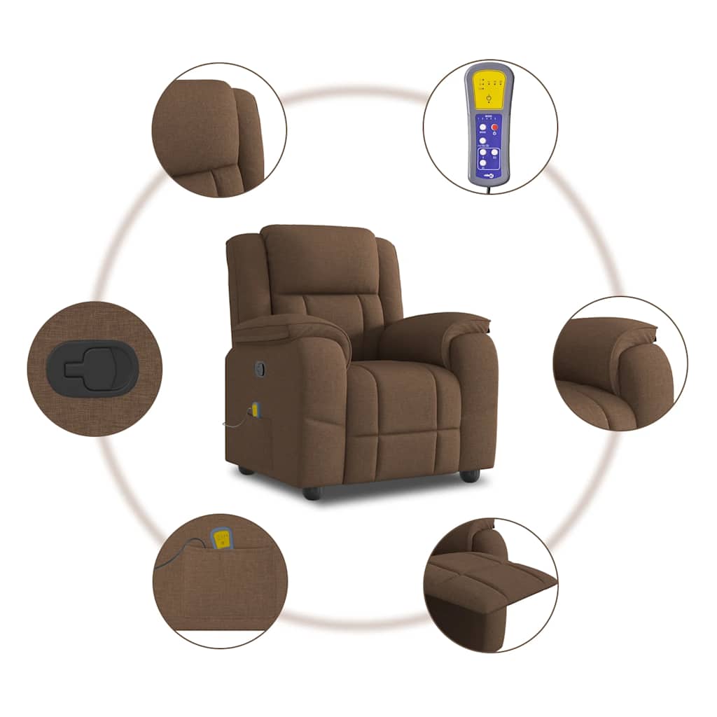 Massagesessel Braun Stoff