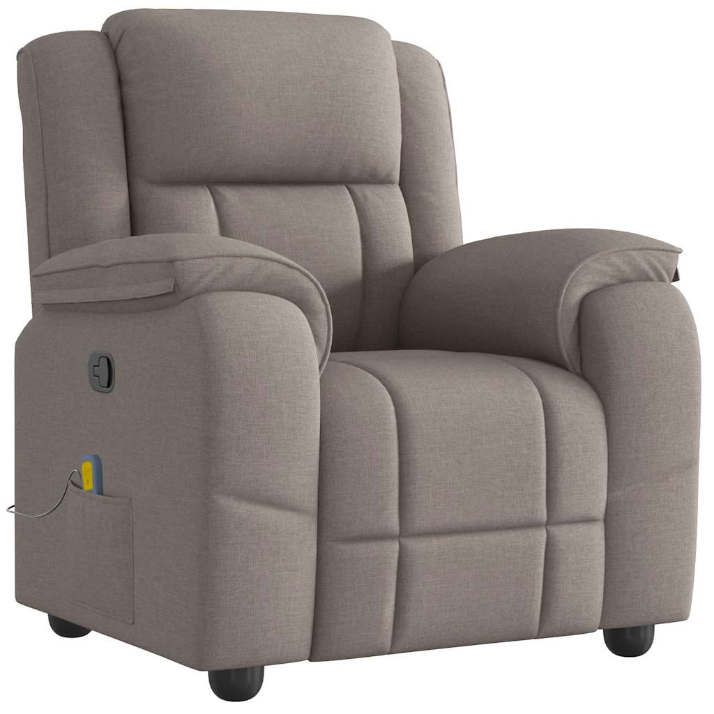 Massagesessel Taupe Stoff