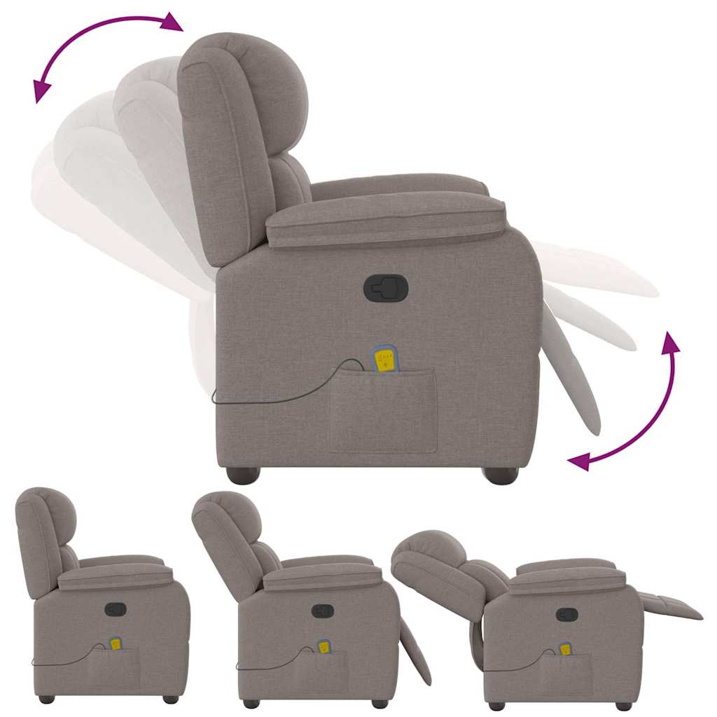 Massagesessel Taupe Stoff