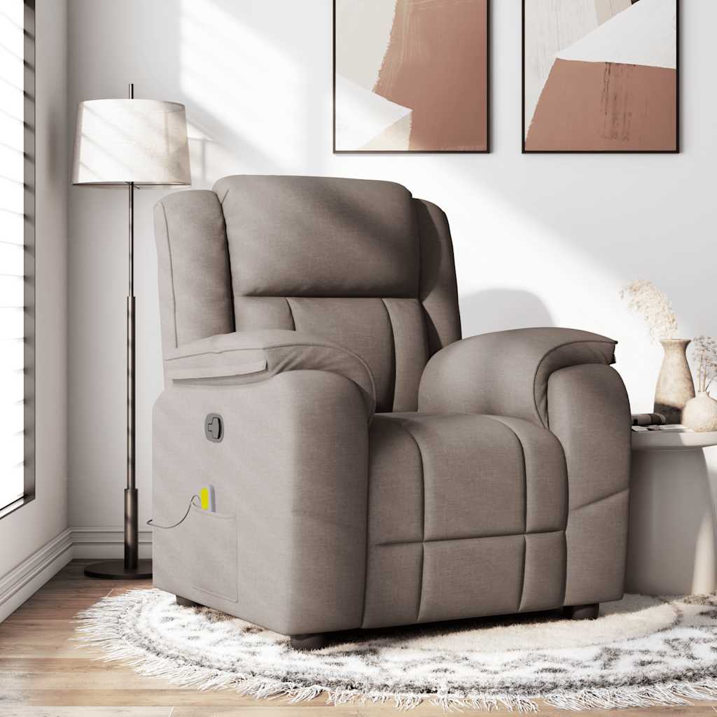 Massagesessel Taupe Stoff