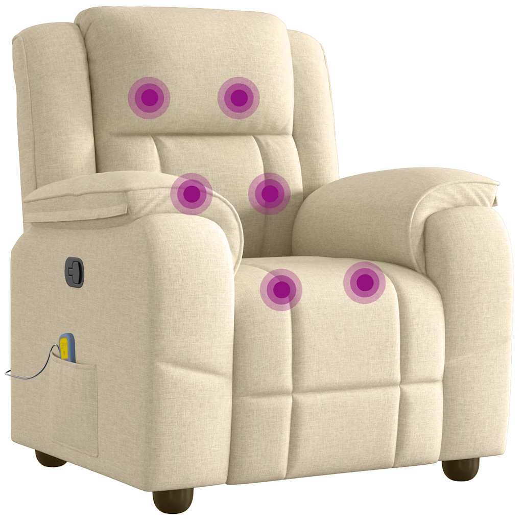 Massagesessel Creme Stoff