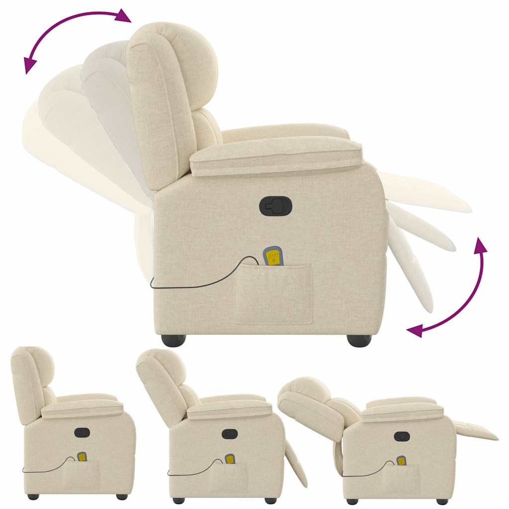 Massagesessel Creme Stoff