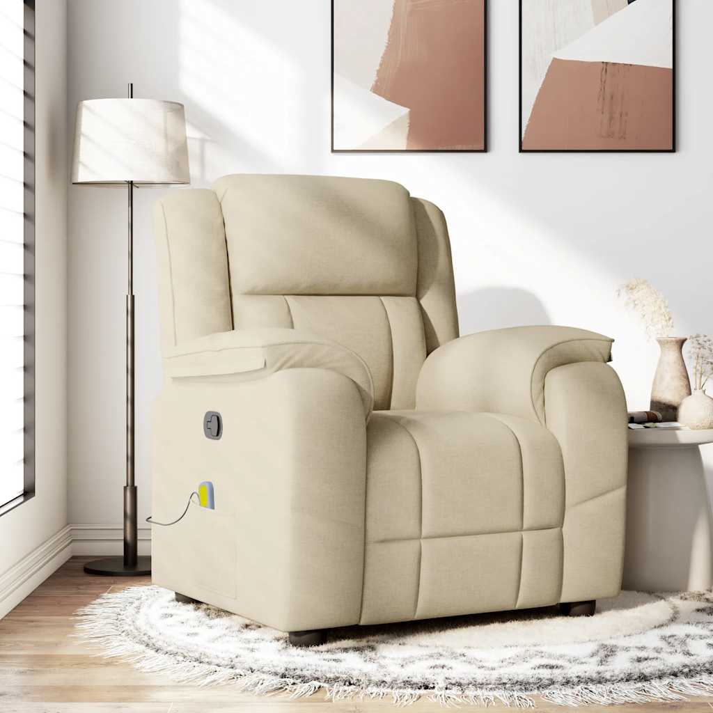 Massagesessel Creme Stoff