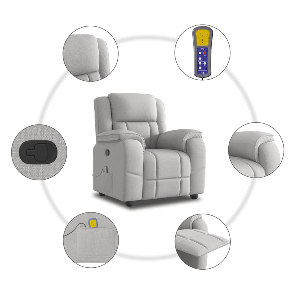 Massagesessel Wolkengrau Stoff