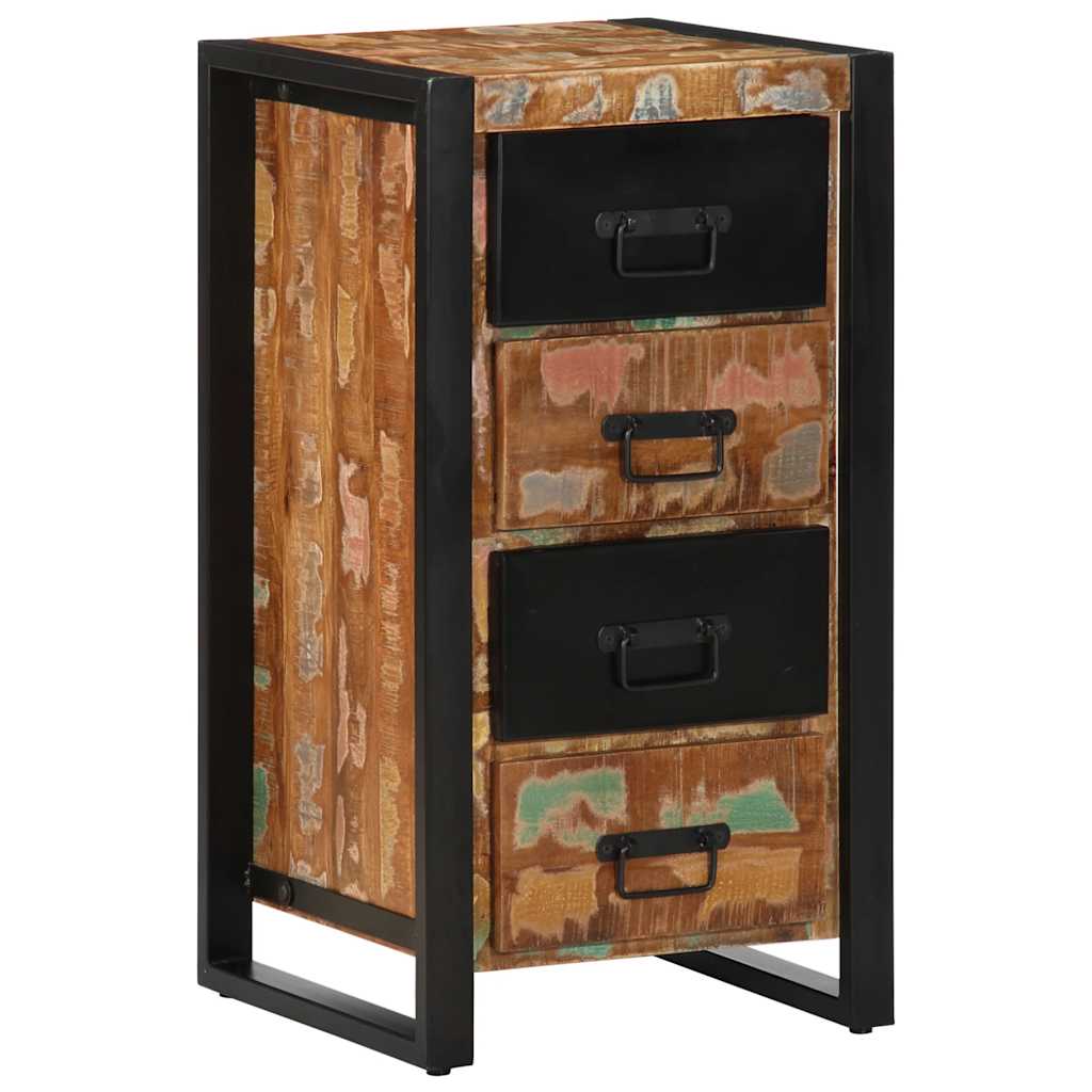 Schubladenschrank Mehrfarbig 40x40x75 cm Altholz Massiv