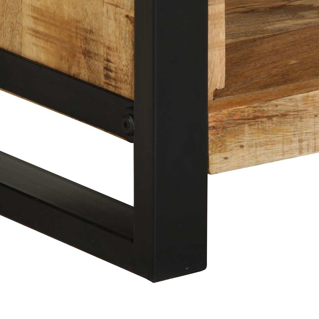 Nachttisch mit Regal Braun 40 x 30 x 80 cm Massivholz Mango