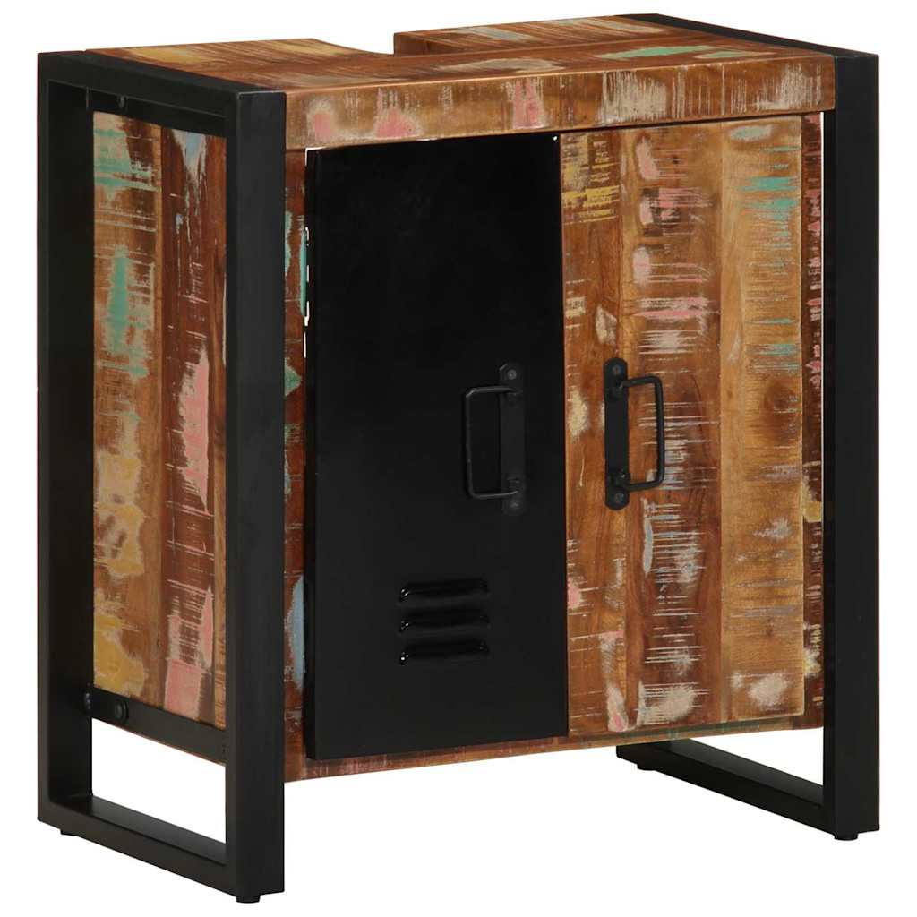 Badezimmerschrank mit Regal Braun Massives upgecyceltes Holz
