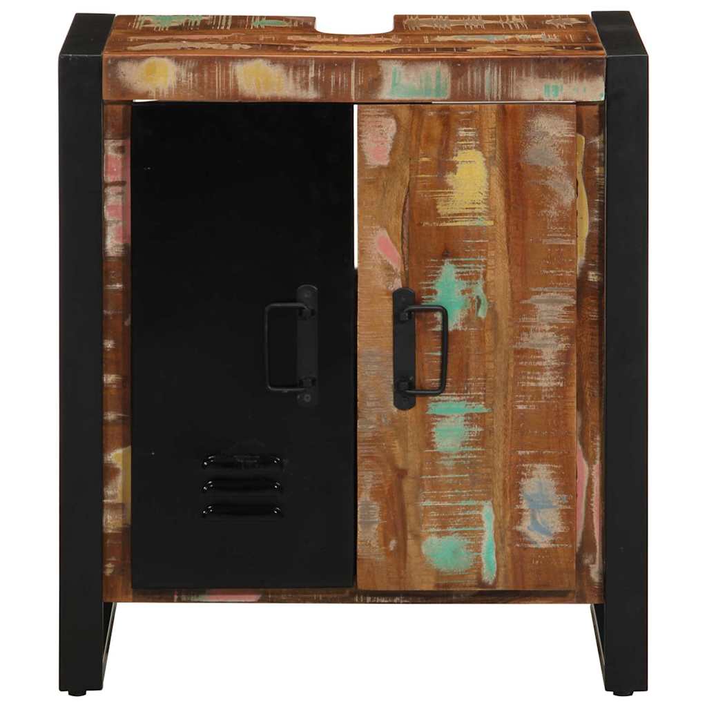 Badezimmerschrank mit Regal Braun Massives upgecyceltes Holz
