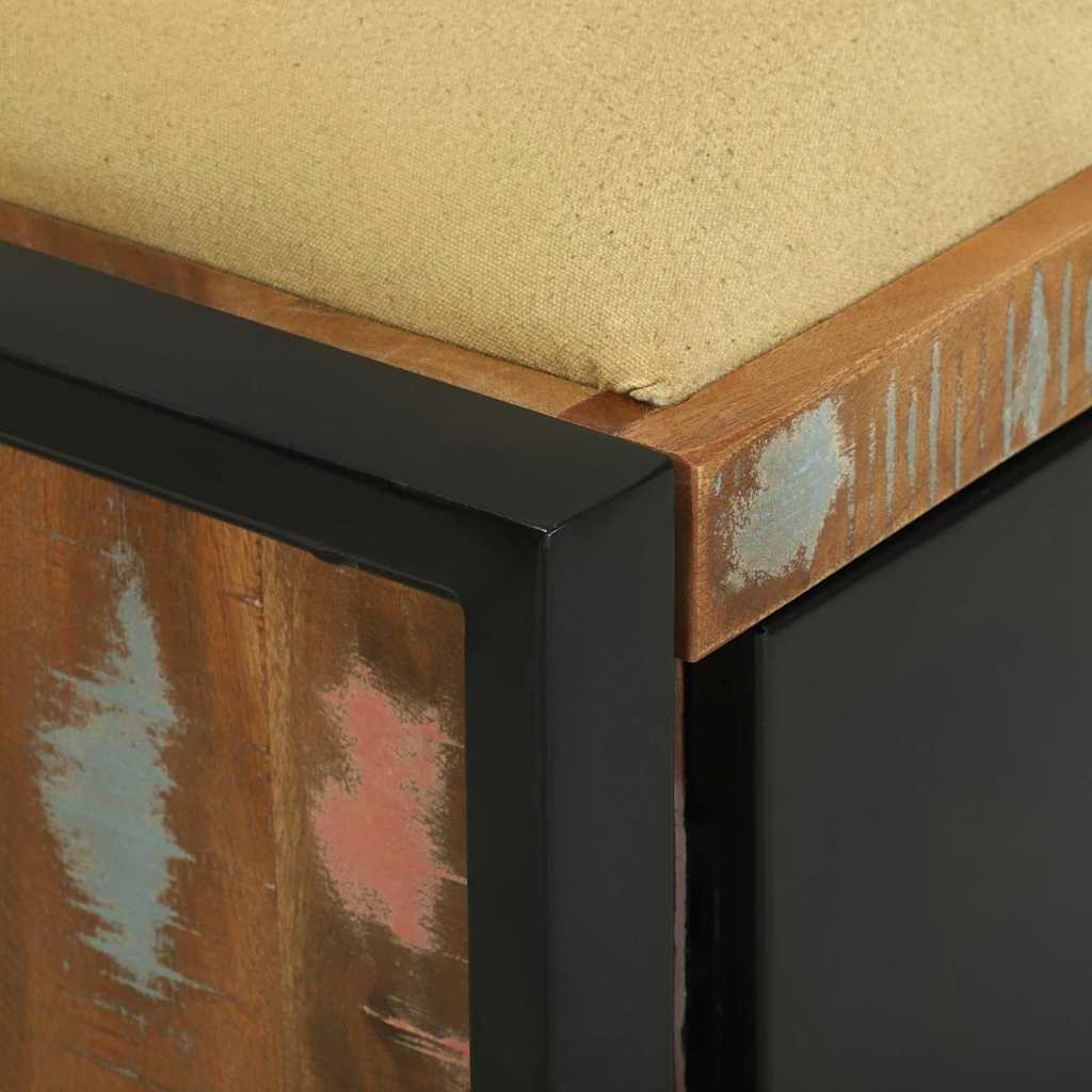 Bank Schrank Mehrfarbig 100 x 35 x 50 cm Massivholz Altholz