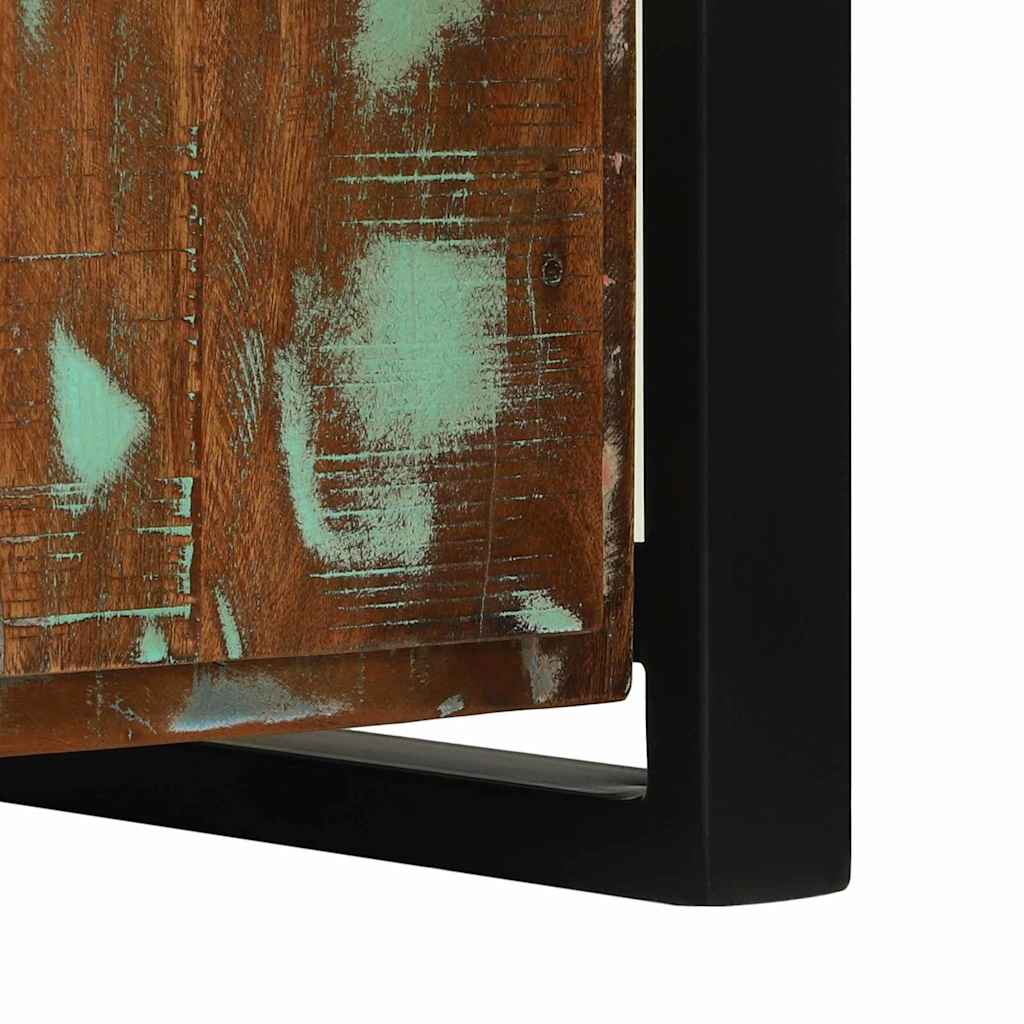 Bank Schrank Mehrfarbig 100 x 35 x 50 cm Massivholz Altholz