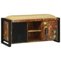 Bank Schrank Mehrfarbig 100 x 35 x 50 cm Massivholz Altholz