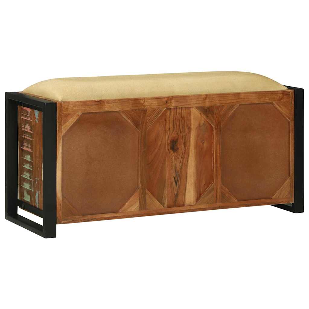 Bank Schrank Mehrfarbig 100 x 35 x 50 cm Massivholz Altholz
