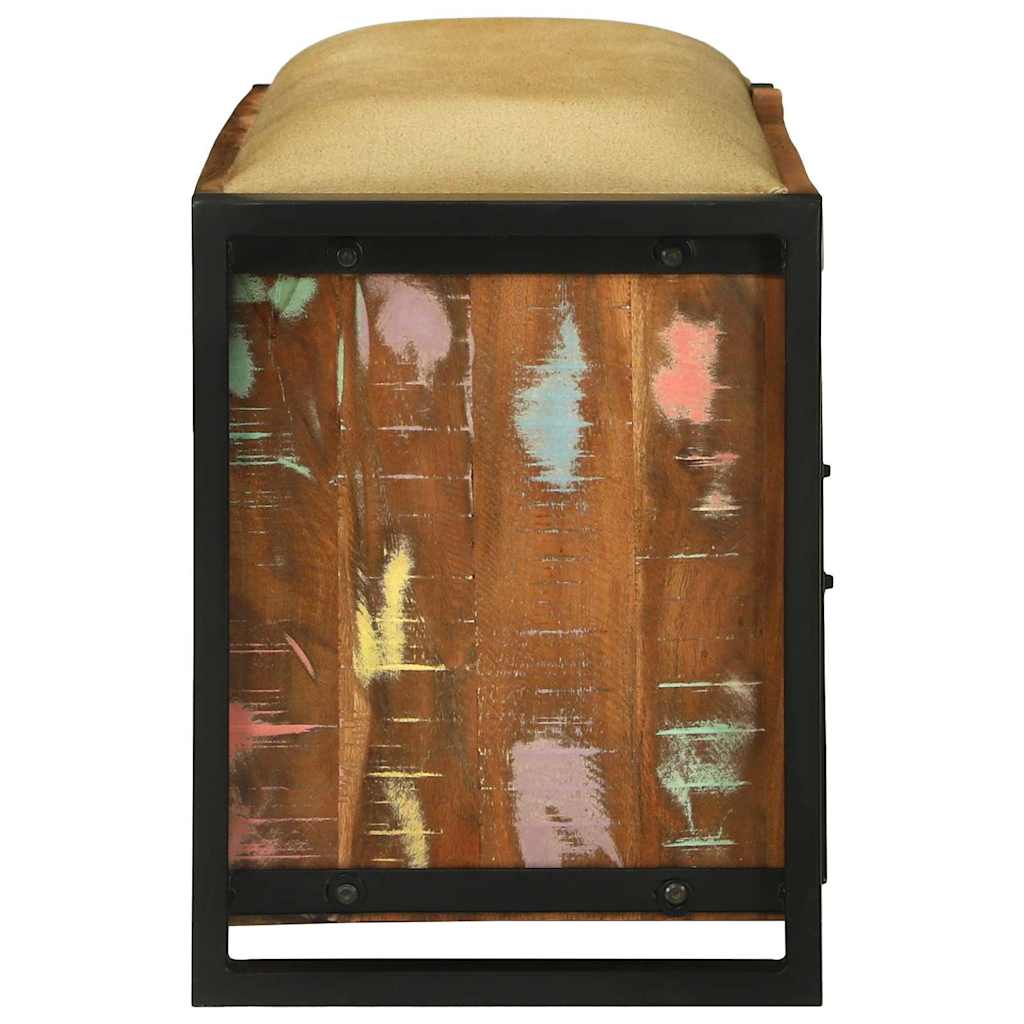 Bank Schrank Mehrfarbig 100 x 35 x 50 cm Massivholz Altholz