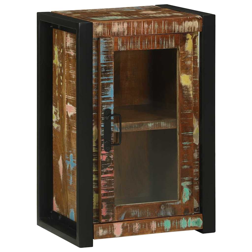 Badezimmerschrank mit Regal Braun Massives upgecyceltes Holz